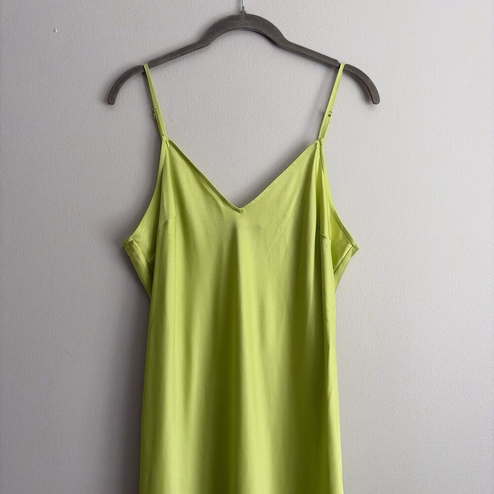 Vineyard Vines Womens Green Satin Maxi Dress Size Large Cocktail Party Beach - Picture 2 of 9